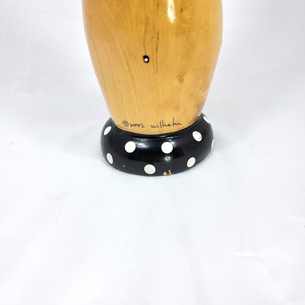 Robert Wilhelm Studio Art Wooden Pepper Mill Grinder Black White Polka Dot 18" - Picture 2 of 10